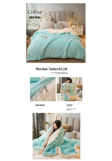 Luxurious Double-Sided Lambswool Plush Blanket & Duvet Cover