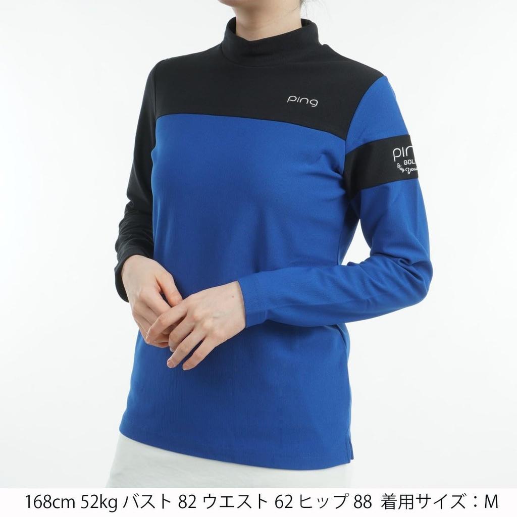 Long Sleeve High Neck Shirt Golf Innerwear S [Pin Apparel] Women's (Heat Retention) / / 622-4266906 110_Blue