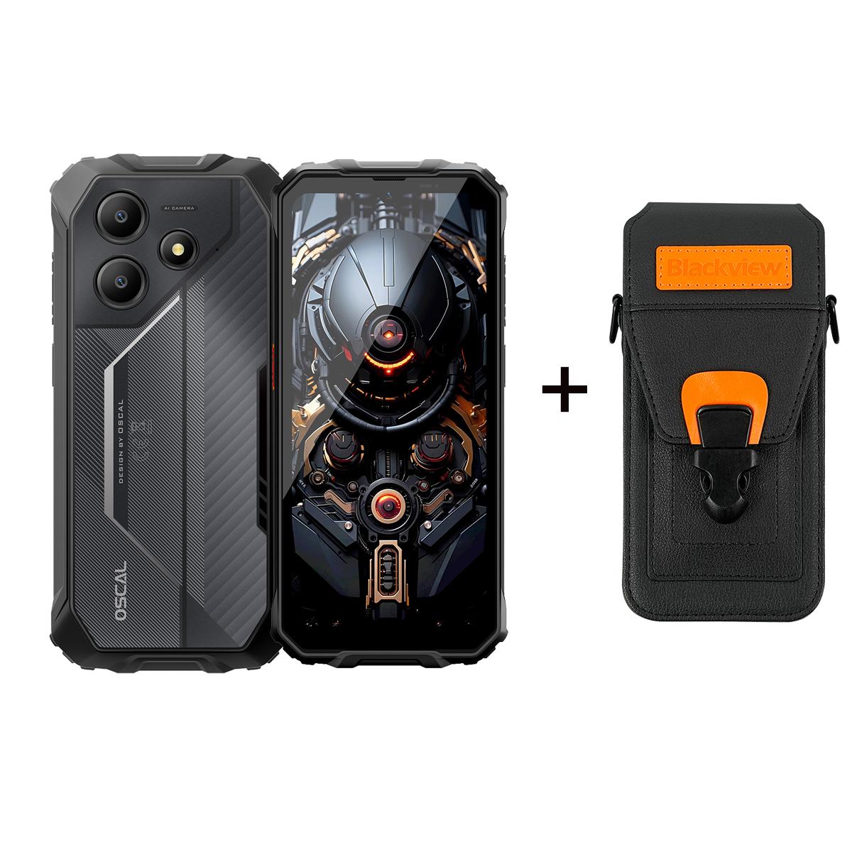 Blackview OSCAL MARINE 2 Smartphone robusto Unisoc Tiger T615 90Hz 8GB 256GB 11000mAh 8+256 with a phone case nero