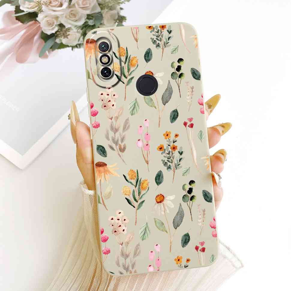 For Xiaomi Mi A2 Case Cute Cartoon Cat Flower Silicone Back Cover For Xiaomi Mi a2 MI 6X M1804D2SG M1804D2SI Phone Shell Bumper