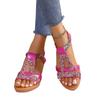 2024 Summer Bohemian New Thick-soled Rhinestone Fish Mouth Sandals Women's Foreign Trade Large Size Roman Sandals Spot