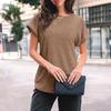 Women's 2025 Short Sleeve Crew Neck T Shirt Casual Loose Ribbed Knit Pullover Sweater Tops Summer Spring Outfits Gifts