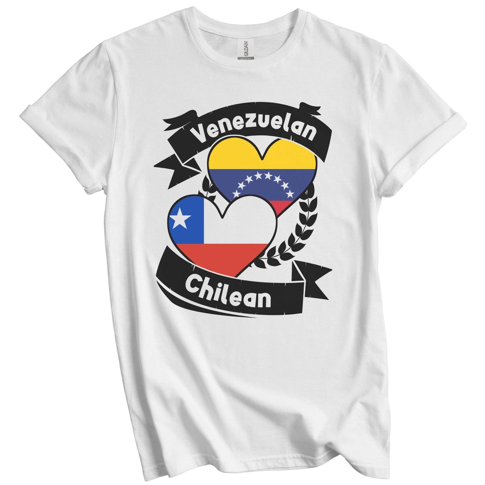 

Venezuelan Chilean Heart Flags Venezuela Chile T-Shirt 4XL