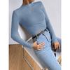 Vielseitiges Slim-Fit Damen-T-Shirt mit Karomuster und langen Ärmeln