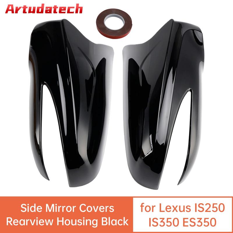 Artudatech Side Mirror Covers Rearview Housing Black for Lexus IS250 IS350 ES350 Car Accessories