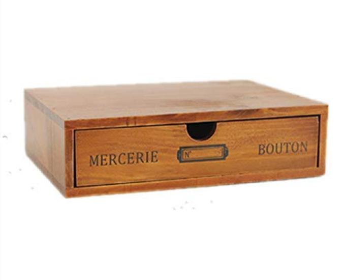 GETTEER Wooden Multifunctional Desktop Storage Small Item Drawer Wooden Drawer Box, Organizer, Cosmetics, Documents, Box, (Single Drawer) ... коричневый