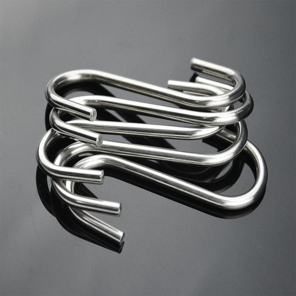 S Hanger Stainless Steel Coat Scarf Bag Keys Hook Kitchen Bathroom Storage Organizer Hanging Holder Organizing Reusable