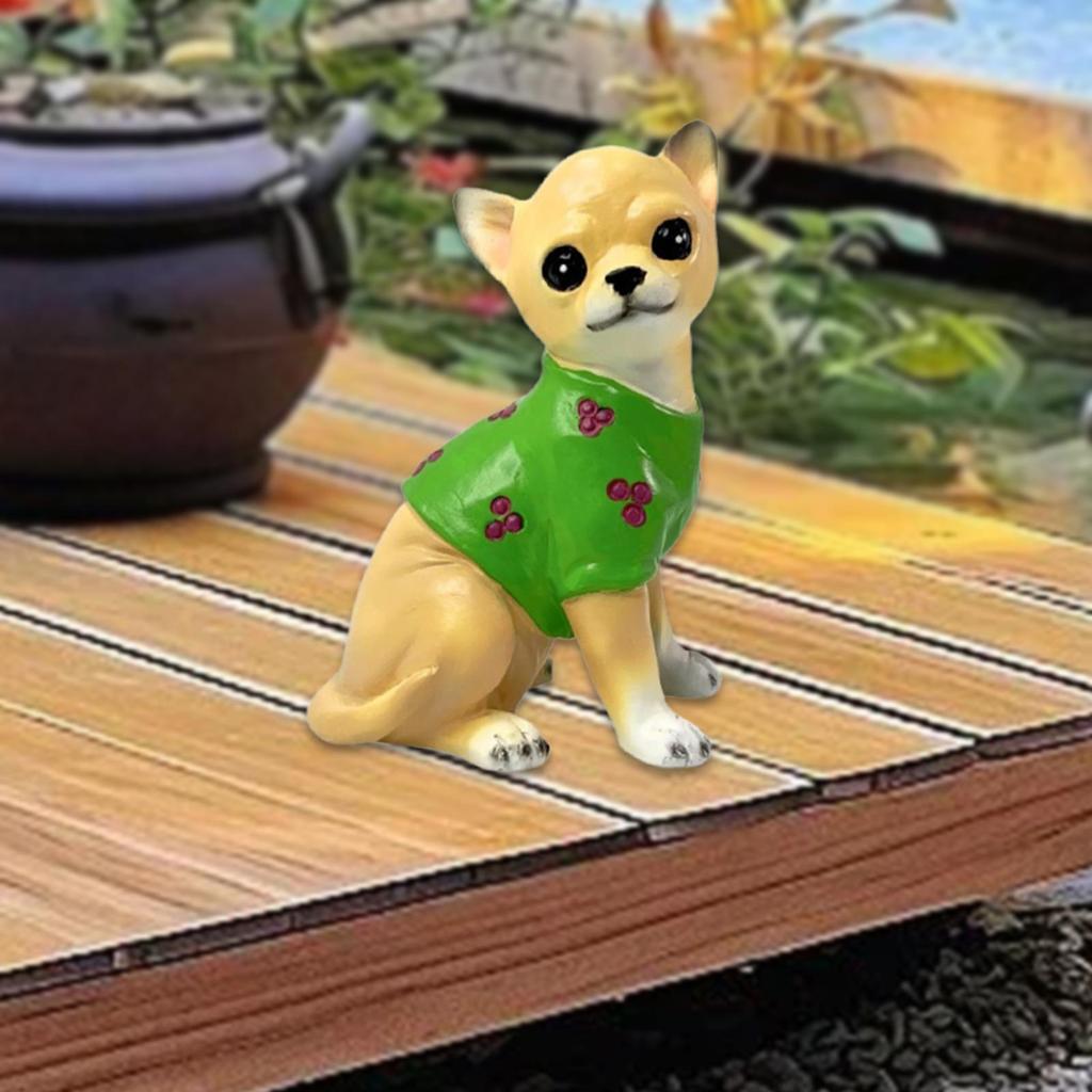 Dog Statue Animal Figurine Simulation Dog Model Resin Sculpture for Patio Lawn