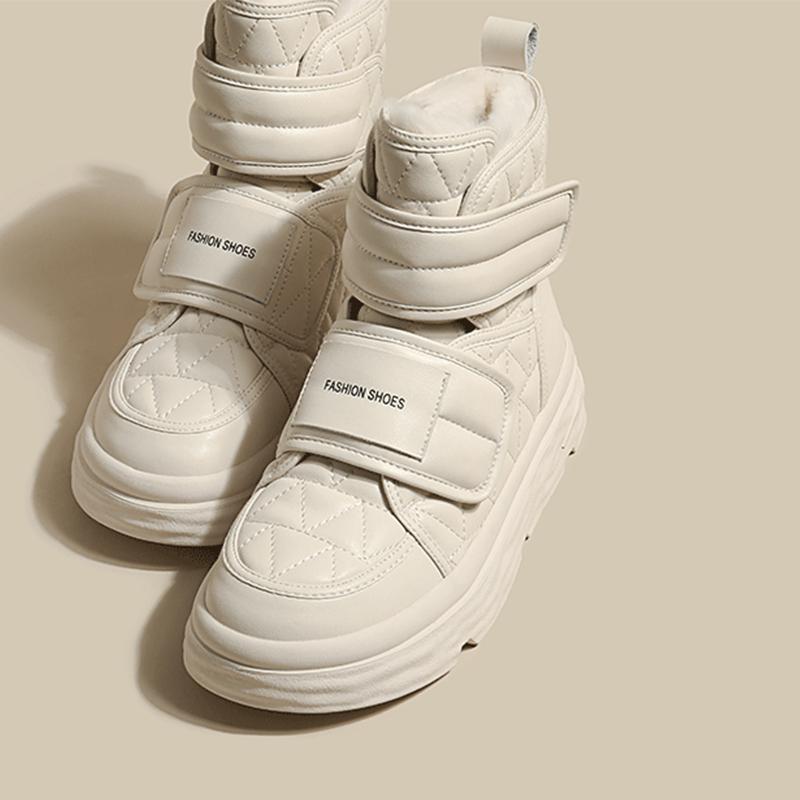 Women's Ankle Boots Flats Platform Short Plush Warm Cotton Shoes  Fashion Winter Boots   Walking Cozy Mujer Botas