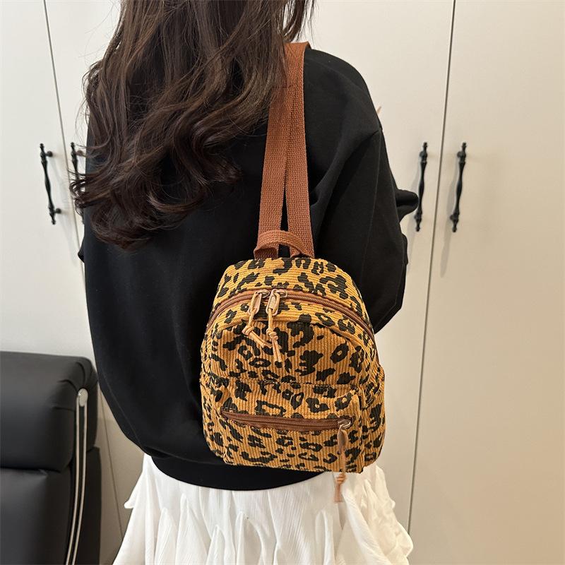 Schultasche Damen Leopardenmuster Rucksack modisch vielseitig Freizeitrucksack trendiger Studenten-Schulrucksack hoher Wert Rucksack mit großem Fassungsvermögen