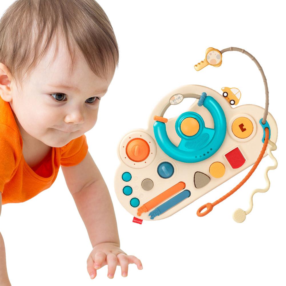 Sensory Board Steering Wheel Toy Sensory Toys Pretend Play Driving Toy Montessori Toy for Toddlers 1-3 Gifts for Boys Girls