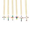 Fashion mixed color zircon cross pendant necklace WOMEN'S simple trendy unique ornament