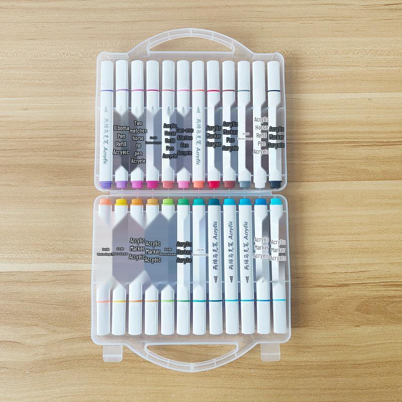 Haltungsverbessernde Acryl-Markerstifte - 24 Farben für Kunst von Schülern und Kindern, DIY-Notizbücher und zum Ausmalen