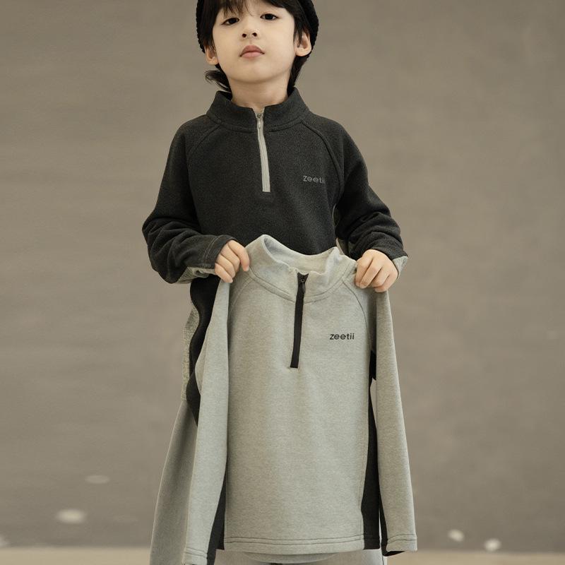 Детская модная осенне-зимняя рубашка-пуловер со стойкой 150 (Height 145-150cm)