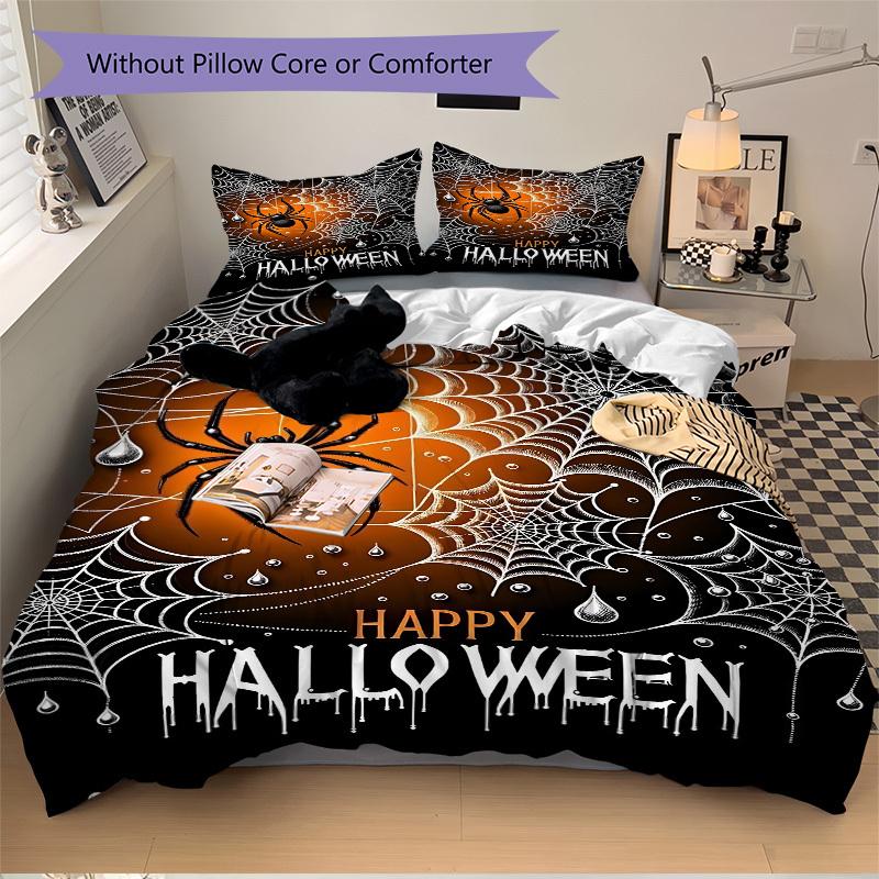 3pc Spider Web Rune Cover Set - 1 Quilt Cover + 2 Pillowcases, All Seasons Bedroom Setting, Perfect for Home098