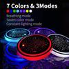 Rechargeable 7 Color Light Up Coasters 3 Mode LED Interior Ambient Light Cup Holder Insert Water Coasters Cup Pad Decoration