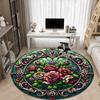 1PC Floral Ornament Chair Carpet for Office Non-Slip, Lightweight, Machine Washable Rug for Office, Sleeping, Room - Holiday Decoryy251009074