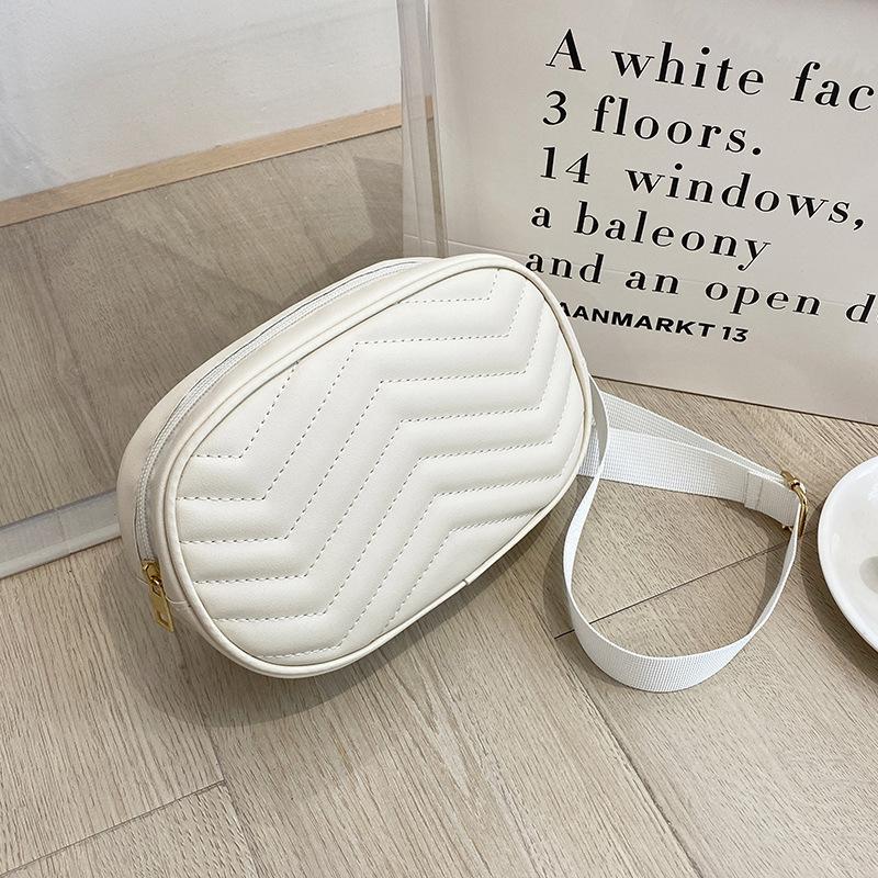 Bag women's bag solid color small bag fashion embroidered messenger bag simple breast bag waist bag embroidered diagonal span bag women's bag