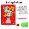 Colorful Flower Vase Floral Bouquet 5D Pearl Painting Kit with Frame DIY Sparkling Bead Canvas Art Relaxing Craft for Girls Room Decor