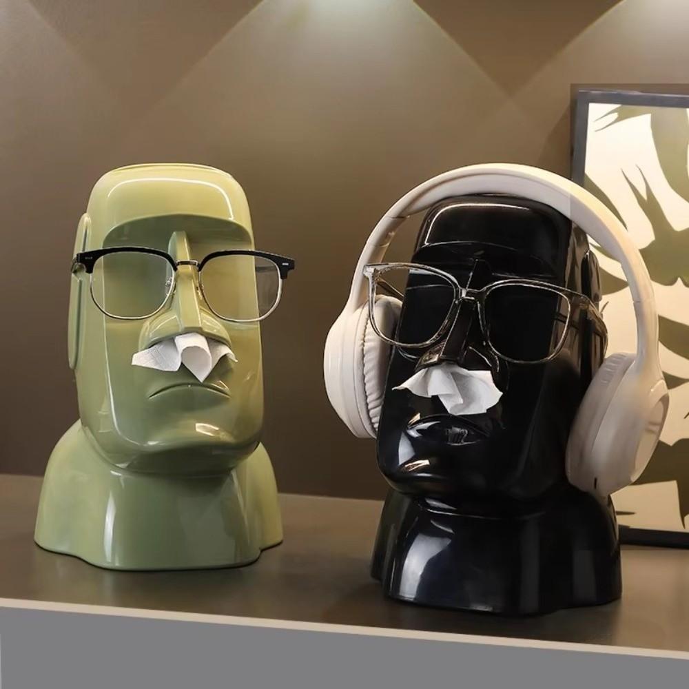 Convenient Creative Tissue Storage Box 3-in-1 Stone Statue Paper Towel Container Plastic Space-Saving Paper Dispenser Art Lovers