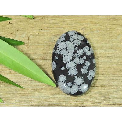 21X37X06MM Natürlicher Schneeflocken-Obsidian Ovaler Cabochon Lose Edelstein 40 Karat. SK-3767