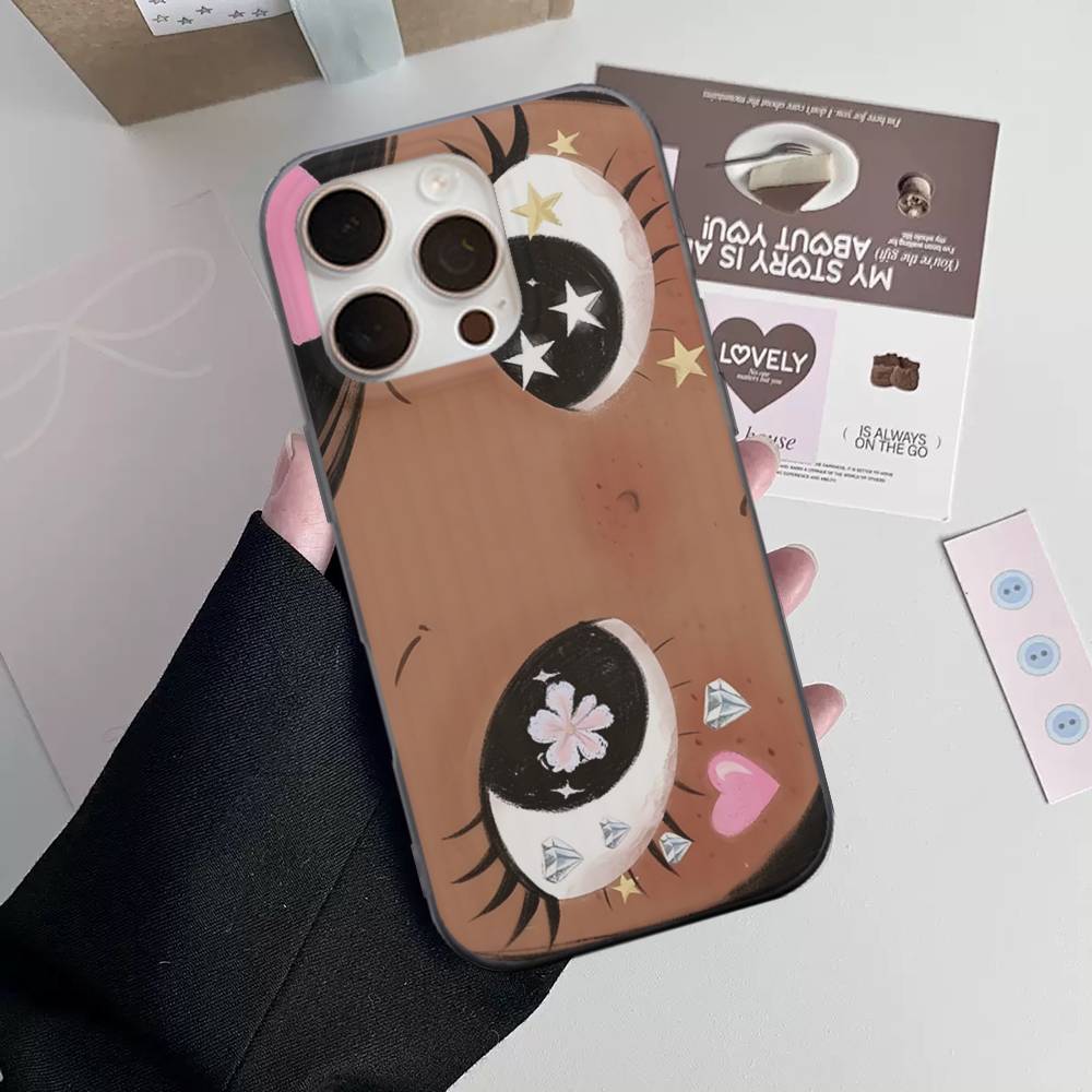 Comic Girl For IPhone 17 16 15 Plus Pro Max 12 14 Plus 11 13 Wave Corrugated Stripe Funda Phone Cover