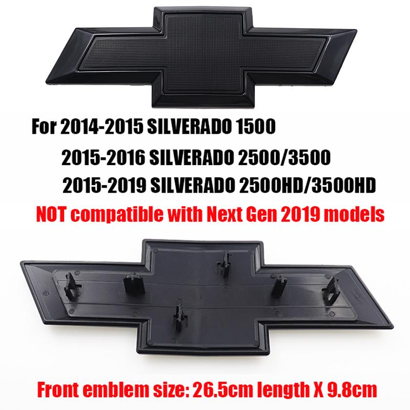 AABHJ1 1pz 3D ABS Logo Anteriore Auto Emblema Griglia Anteriore Auto Adesivo Cofano Anteriore Accessori Styling Per Chevrolet SILVERADO