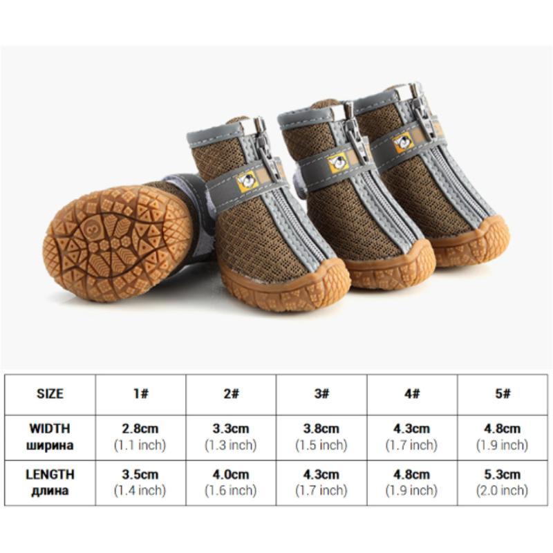 Breathable Rubber Bottom Dog Shoes Outdoor Walking Hiking Shoes Dog Boots for Small Medium Dogs  for Dog Durable Bootie 4Pcs/Set
