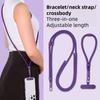 3-in-1 Switchable Mobile Phone Lanyard Adjustable Length Universal Mobile Phone Case Strap