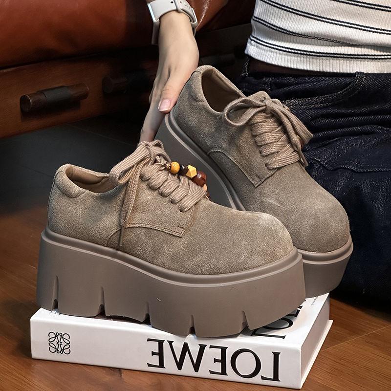 Beaded Women Platform Shoes Wedges New Trend Sneakers Designer 2025 Winter Suede Woman Walking Loafers Brand Zapatillas Mujer