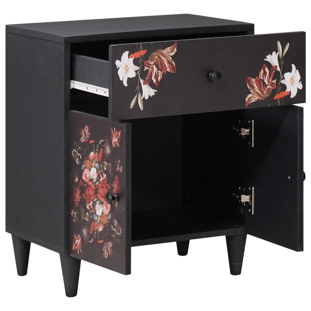 Nightstand Multicolored 50 X 33 X 60 Cm Solid Mango Wood