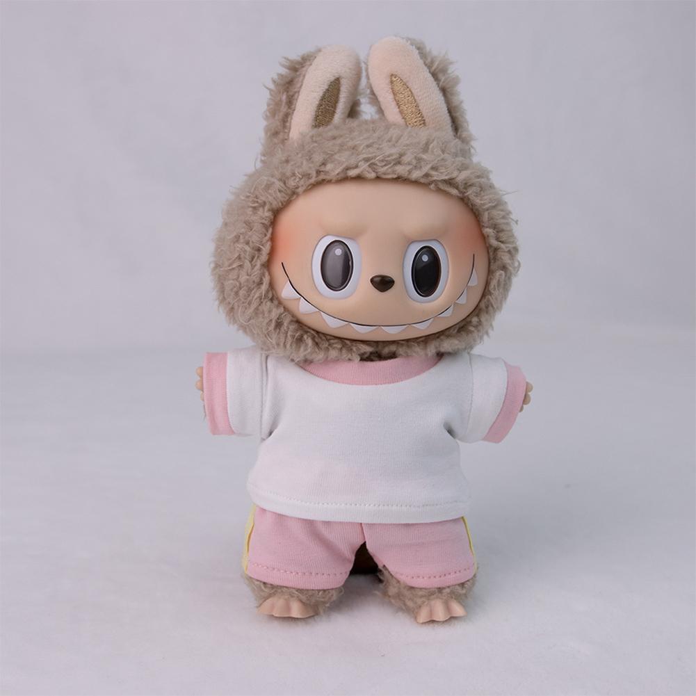 For 17cm Labubu Doll Clothes Fashion Clothes T-Shirts Doll Clothes Color Match Shorts Dolls Accessories Cute Decoration Little Clothes