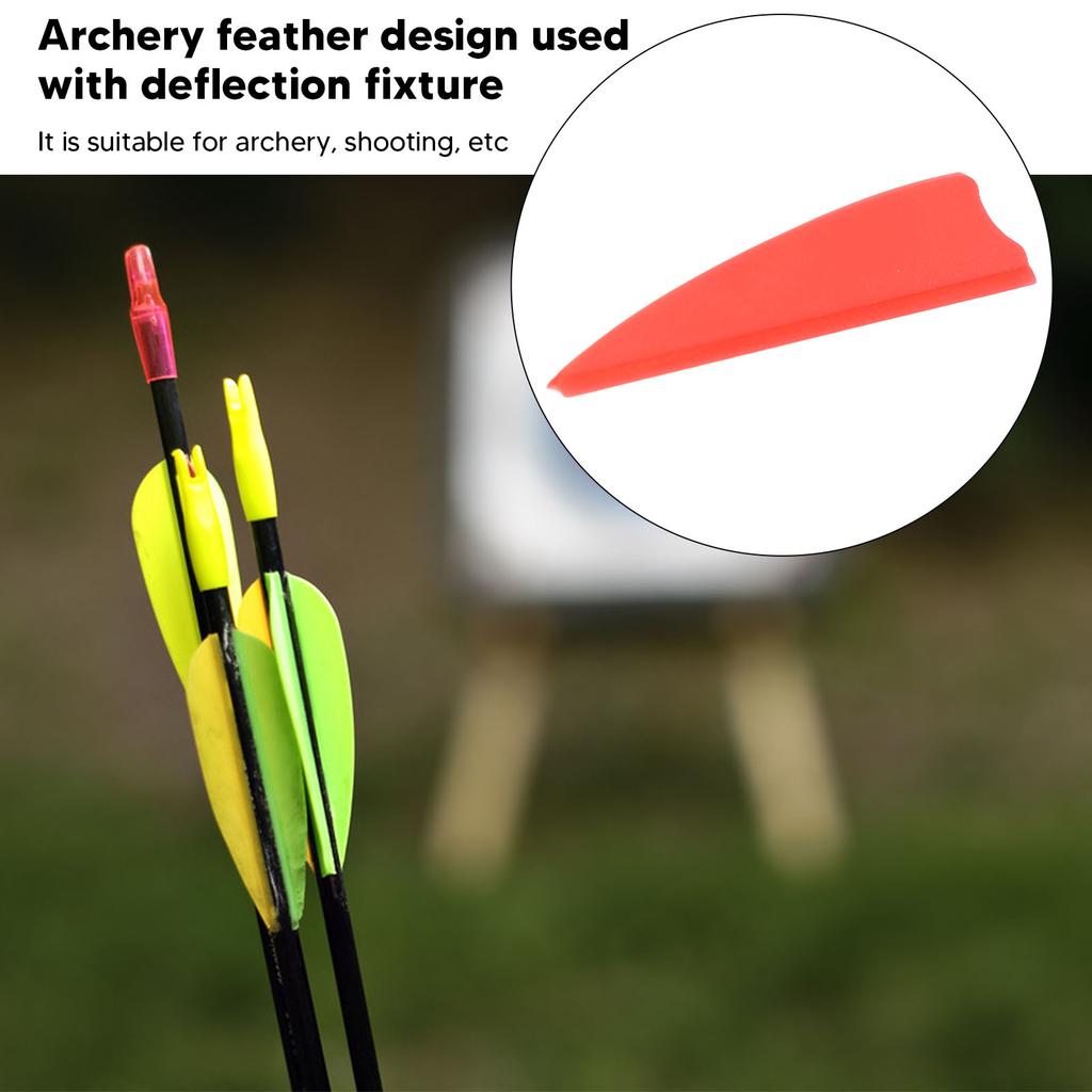 50 Pcs Feather Fletching Light Weight Shield Arrow Fletches DIY Arrow Feathers Fletches for Outdoors Archery Red