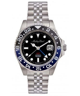 GMT nerūdijančio plieno juodo ciferblato automatinis vyriškas laikrodis H903ATNB 100M