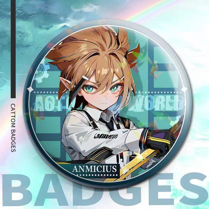 

Набор значков-подвесок по AOTU World, сделанный фанатами: Брелок, Стенди, Значок и Квадратная карточка в подарок 58mm Laser/Holographic Badge