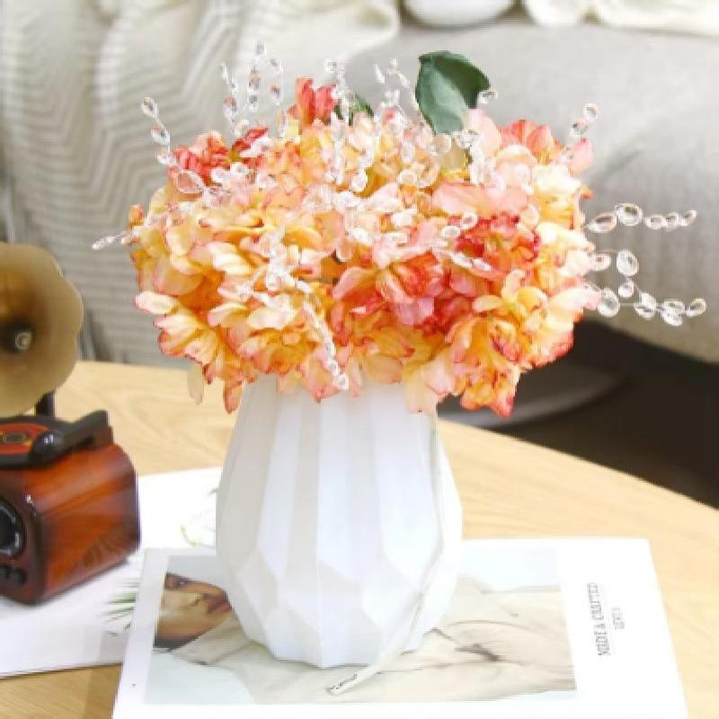 Elegant Acrylic Crystal Drop Flower Twig Picks 10Pcs for Wedding Bridal Bouquet Embellishment Use