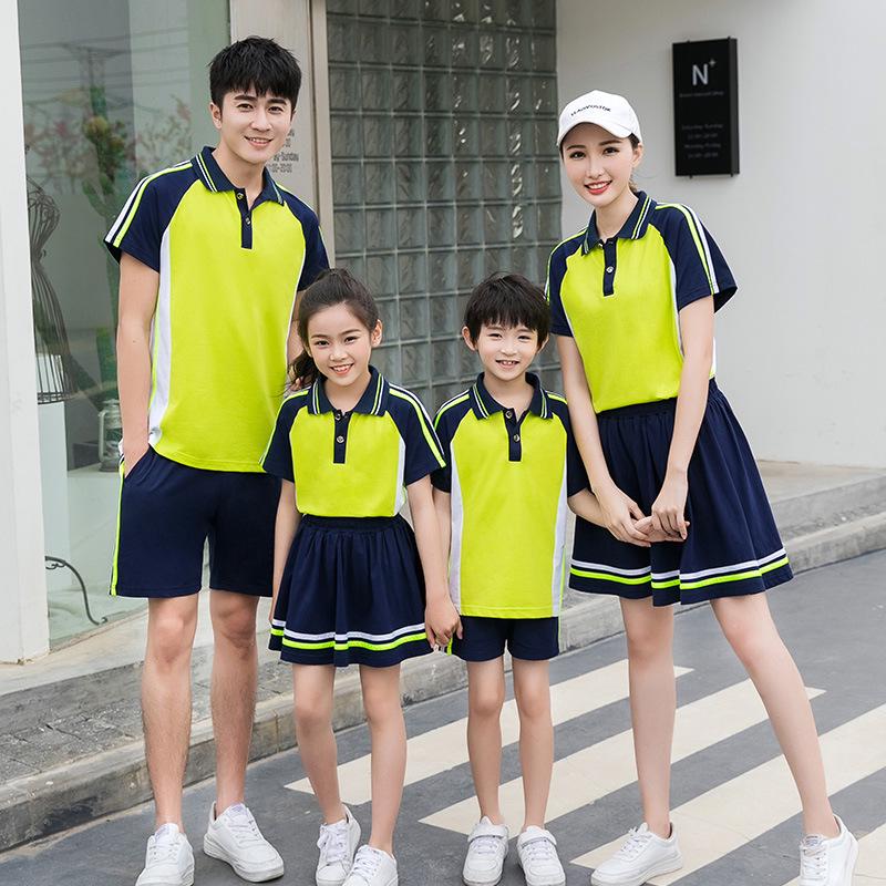 Men & Women Cotton Parent-Child Short Sleeve Sportswear Set - Summer Casual Outdoor Running & School Uniform