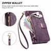 For iPhone 17 Pro Case Floral Leaf Pattern Multi Card Slots Zipper Leather Phone Cover with Wrist Strap