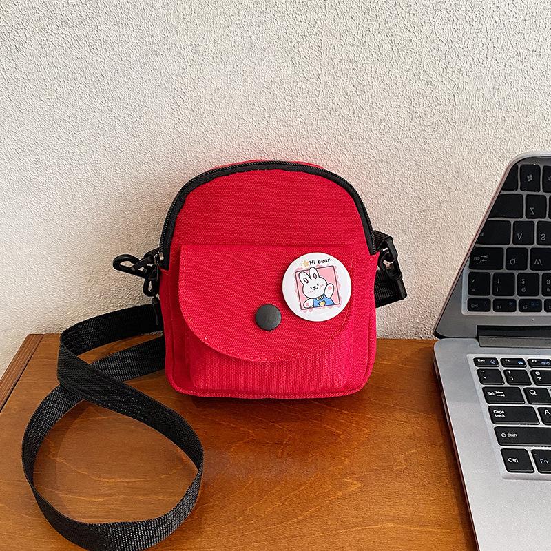 

Холщовая сумка через плечо новая повседневная простая модная однотонная конфетного цвета маленькая сумка сумка-мессенджер для мобильного телефона сумка one size fits all красный