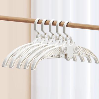 5 Pieces Wide Shoulder Folding Clothes Hanger Retractable Non Slip Clothes Drying Rack Space Saving Plastic Coat Hangers Balcony