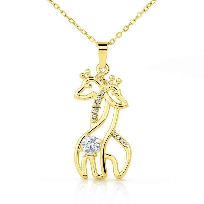 

Personalized Reindeer & Giraffe Zircon Necklace - Christmas Gift