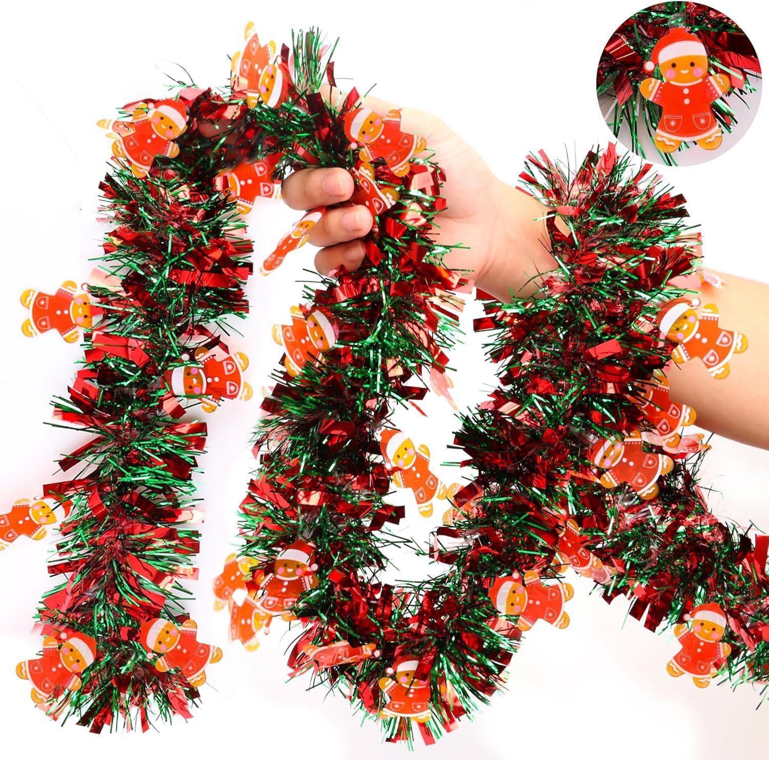 Hot Selling Christmas Decorative Strips, Santa Claus Christmas Socks, Floral Decorative Woolen Strips, And Colorful Strips 2pcs