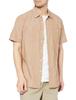 Amazon Essentials Men's Short Sleeve Chambray Shirt, Tan, Size M