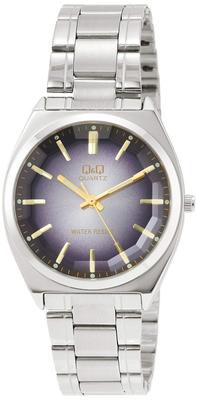 Relógio Análogo à Prova d'Água Citizen com Modelo de Metal Preto Pulseira Masculina Q&Q, QB78-202,