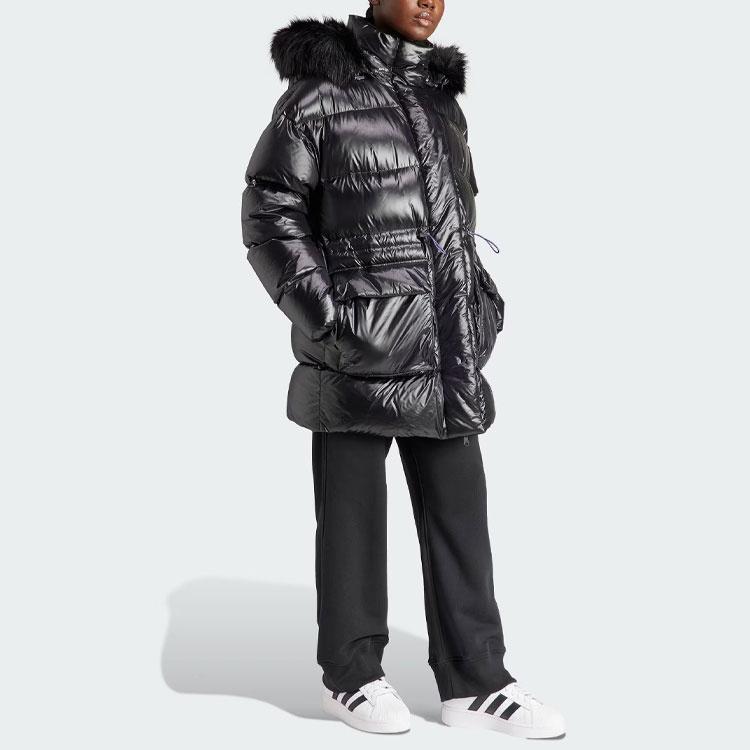 (WMNS) Adidas Originals Puffed Long Fur Jackets 'Black' Women's IR7117