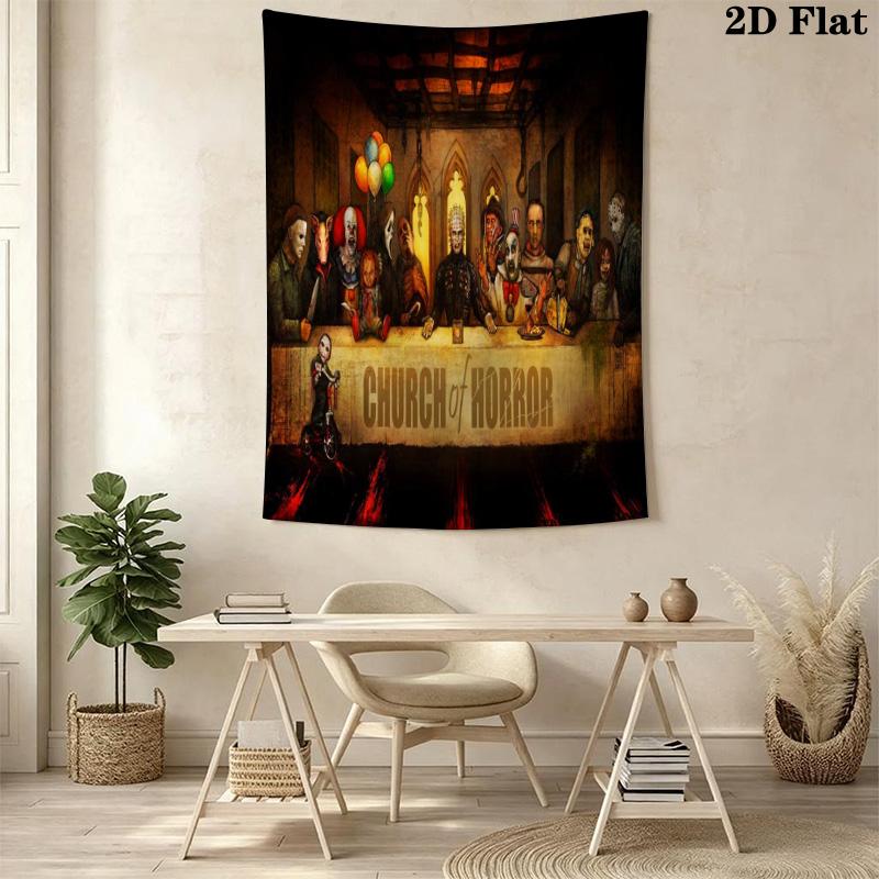 Trick R Treat Halloween Poster Tapestry Background Cloth Wallmounted Soft Atmospheric Background Cloth Background Wall Hanging Cloth