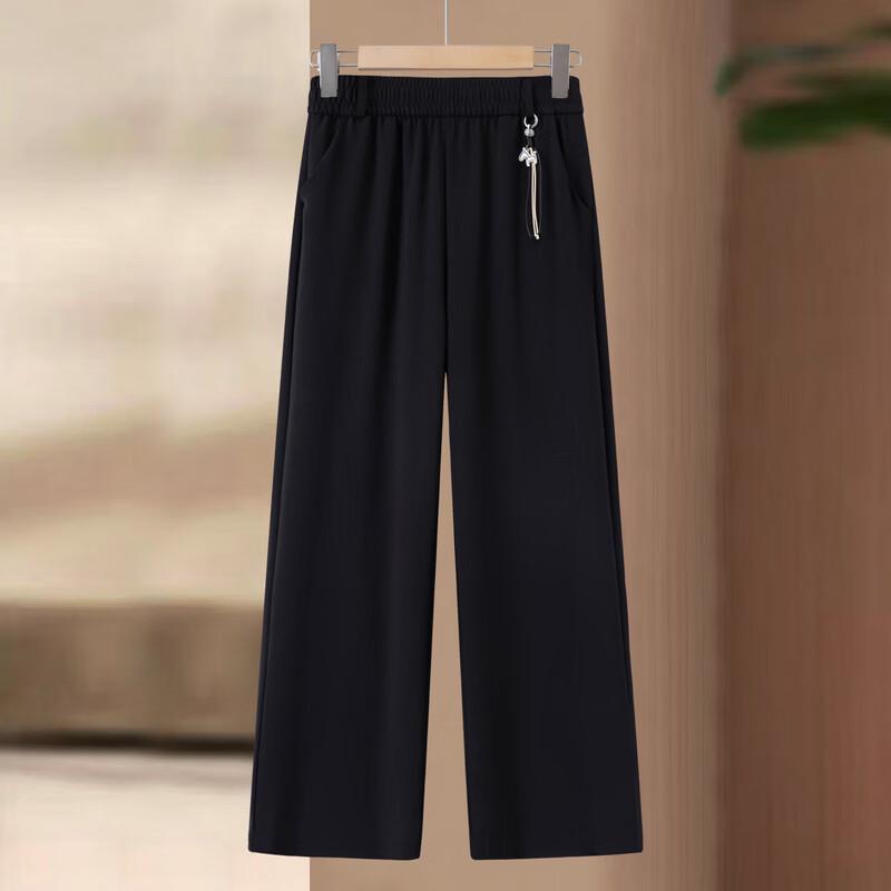 Hodo Women's Summer Elastic Waist Straight-Leg Pants