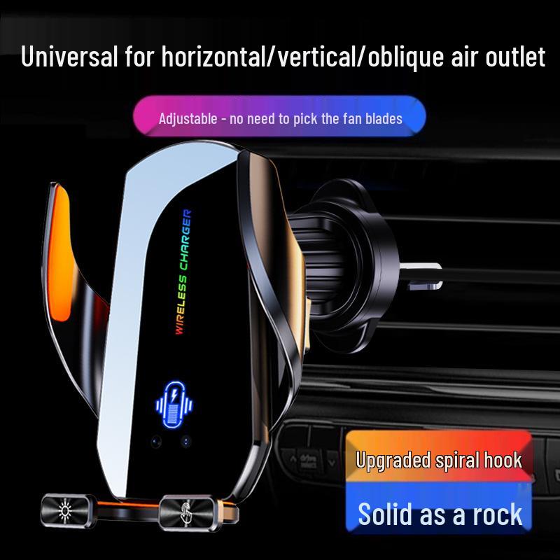 Sturdy Car Phone Holder with Inverted Hook & Vacuum Suction for Horizontal/Vertical Air Outlet Navigation