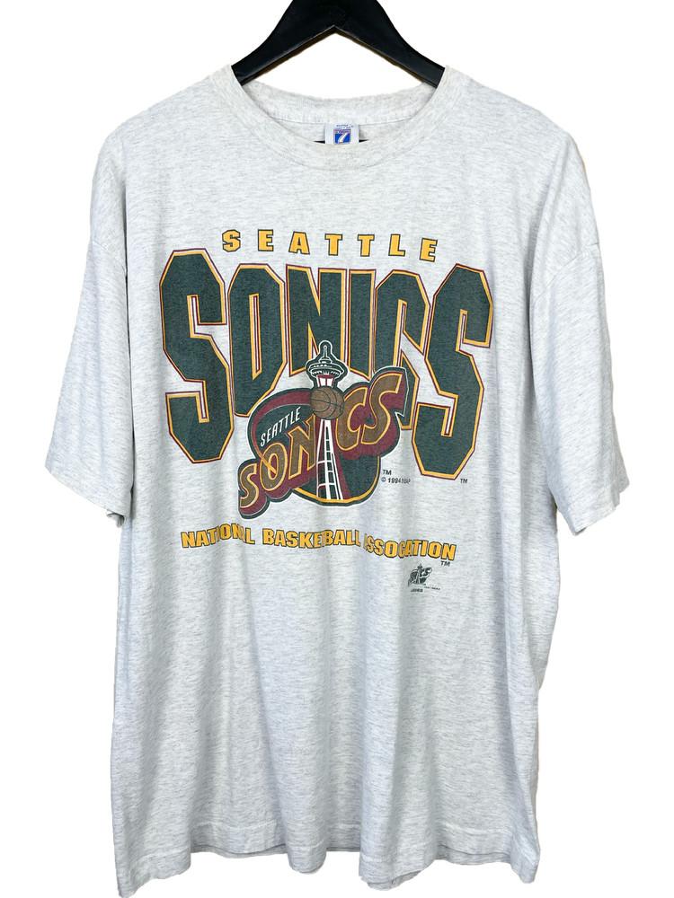 

Reprint Seattle Supersonics 90s Logo Graphic Ash T shirt basic tee Unisex T-Shirt L