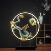 Chinese LED Lamp Ring Dragon Ceramic Zen Flow Incense Burner Home Decor Living Room Decoration Desktop Accessories